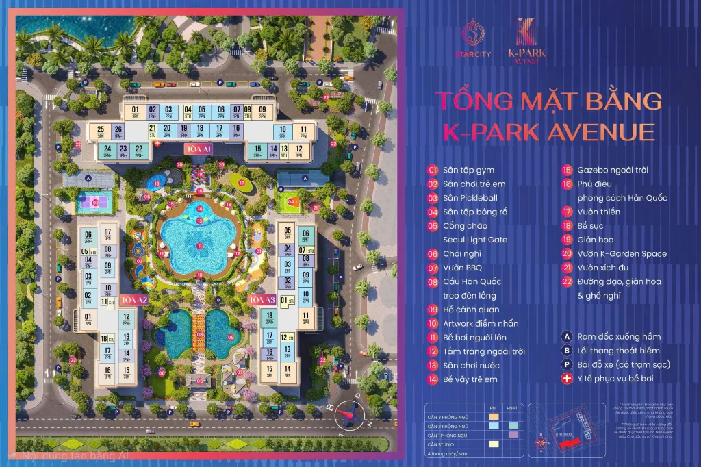Mặt bằng chi tiết tòa A1 và A3 đang mở bán (A2 chuẩn bị mở bán)