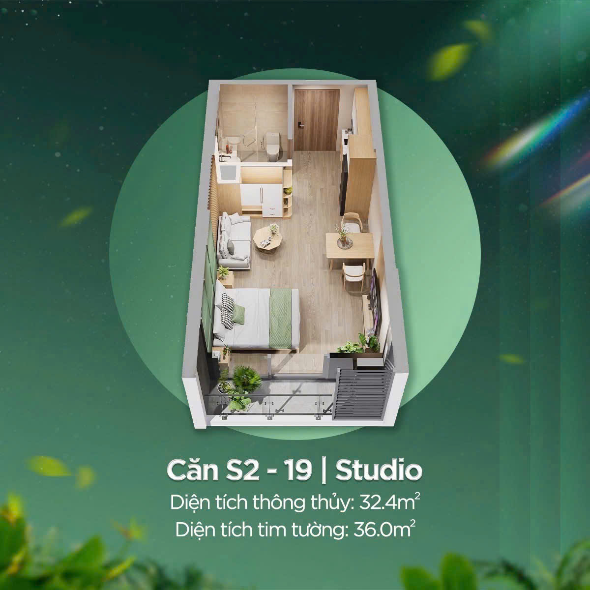 Thiết kế căn hộ Studio The Sentosa